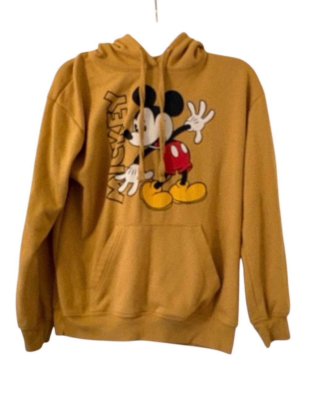 Disney Mickey Mouse Women’s Small Gold Pullover Hoodie Sweatshirt
